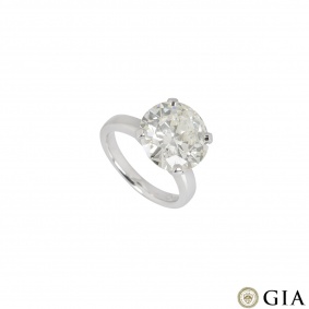 Platinum Round Brilliant Cut Diamond Ring 6.51ct N/I1 Platinum Round Brilliant Cut Diamond Ring 6.51ct N/I1
